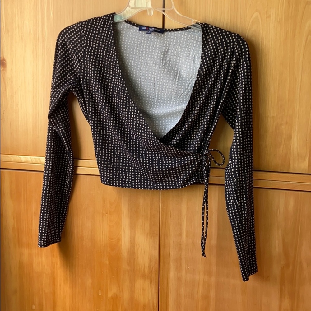 One clothing long sleeve wrap top